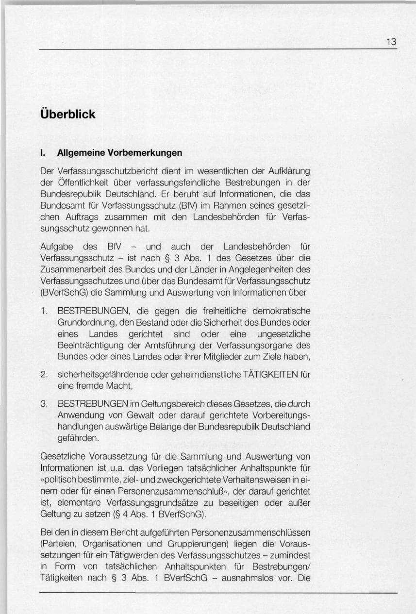 Seite 13 des Verfassungsschutzbericht 1994 Bund