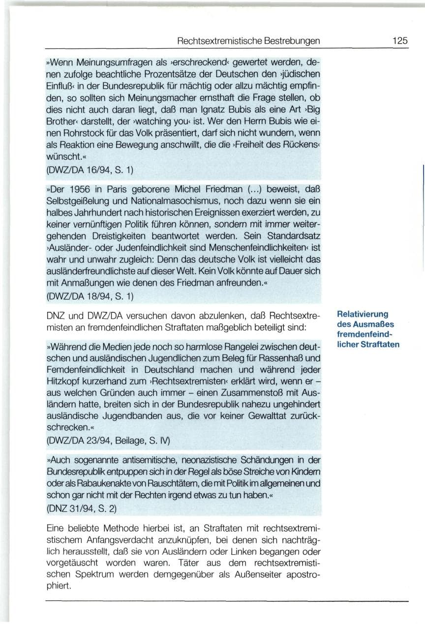 Seite 125 des Verfassungsschutzbericht 1994 Bund