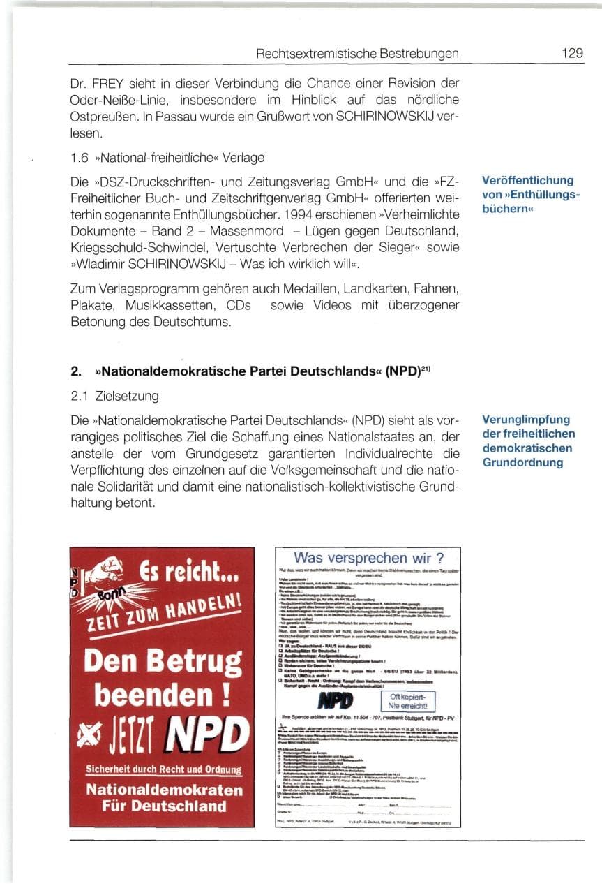 Seite 129 des Verfassungsschutzbericht 1994 Bund