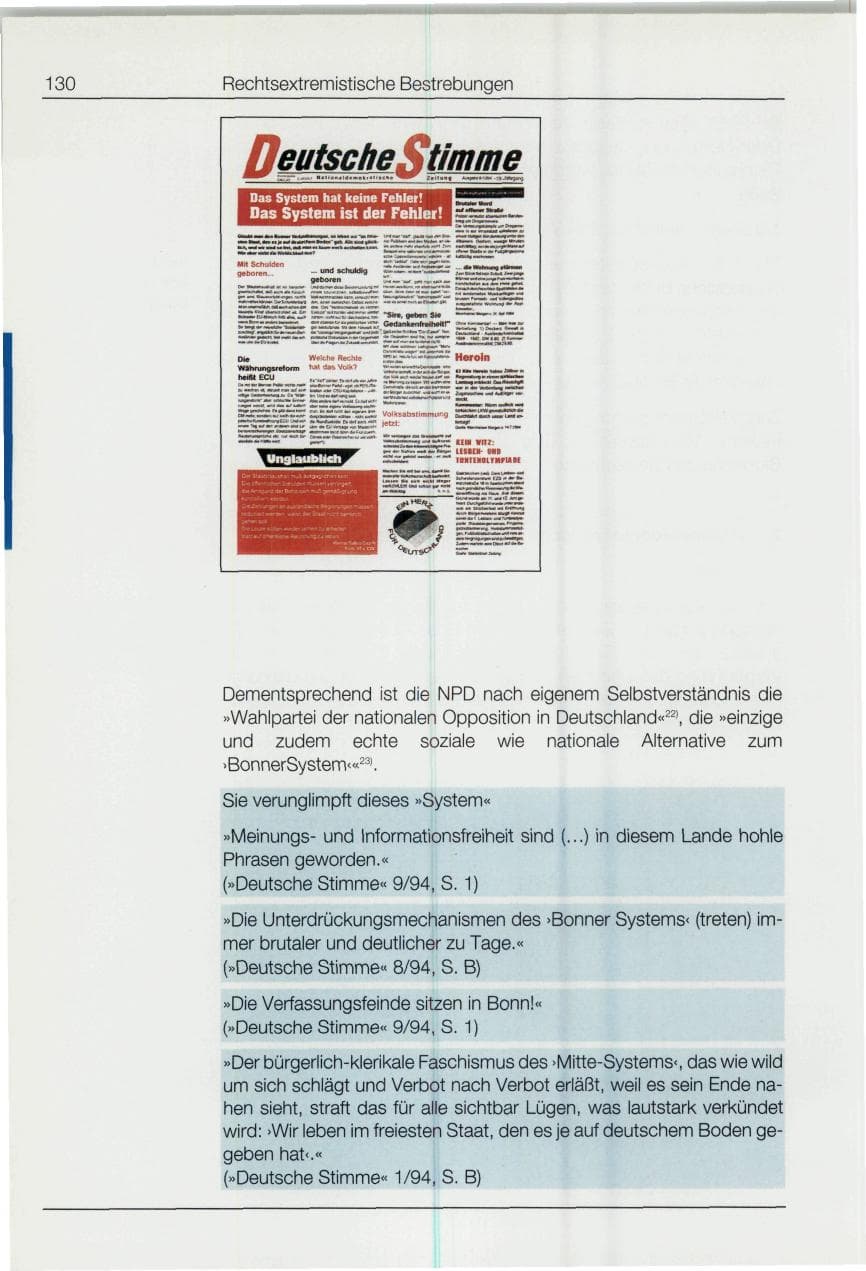 Seite 130 des Verfassungsschutzbericht 1994 Bund