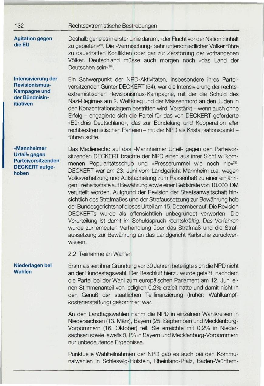 Seite 132 des Verfassungsschutzbericht 1994 Bund