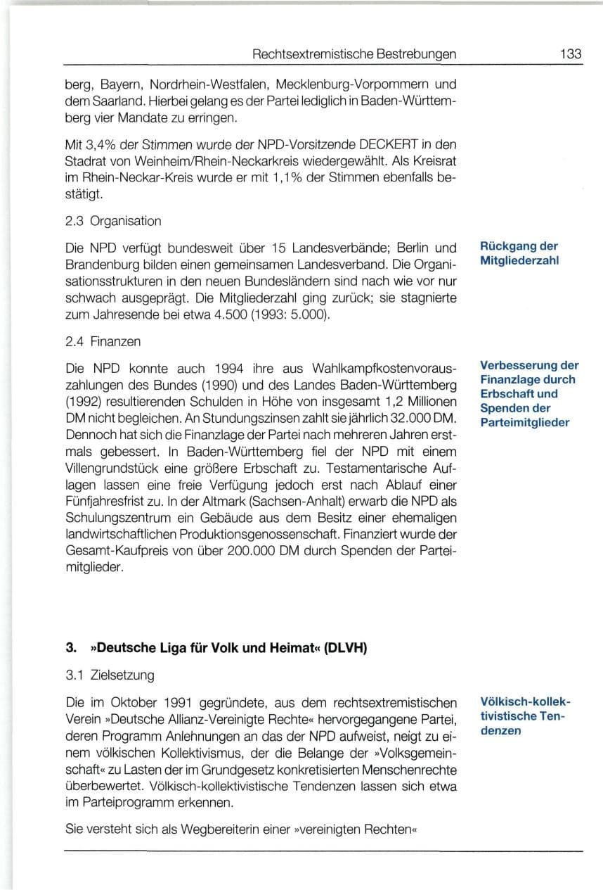 Seite 133 des Verfassungsschutzbericht 1994 Bund
