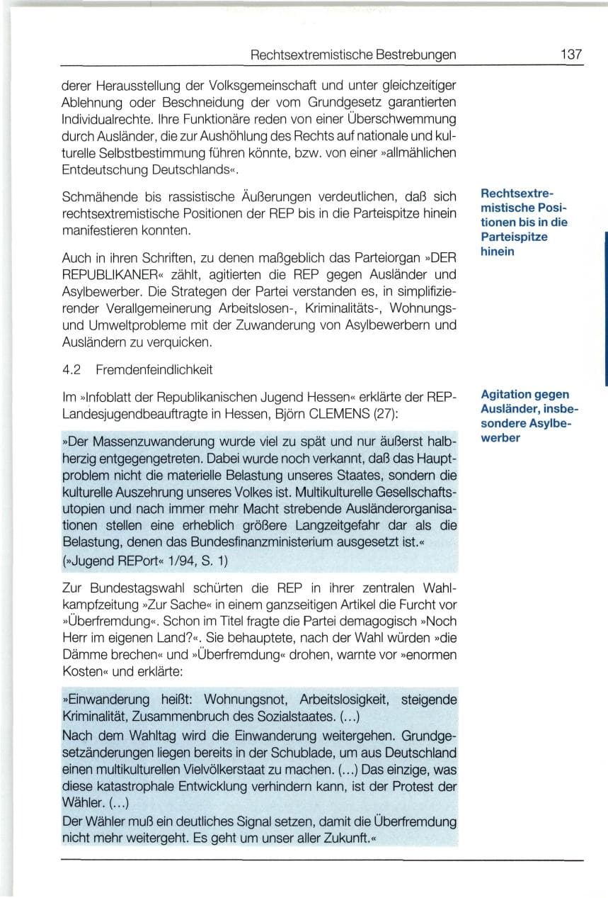 Seite 137 des Verfassungsschutzbericht 1994 Bund
