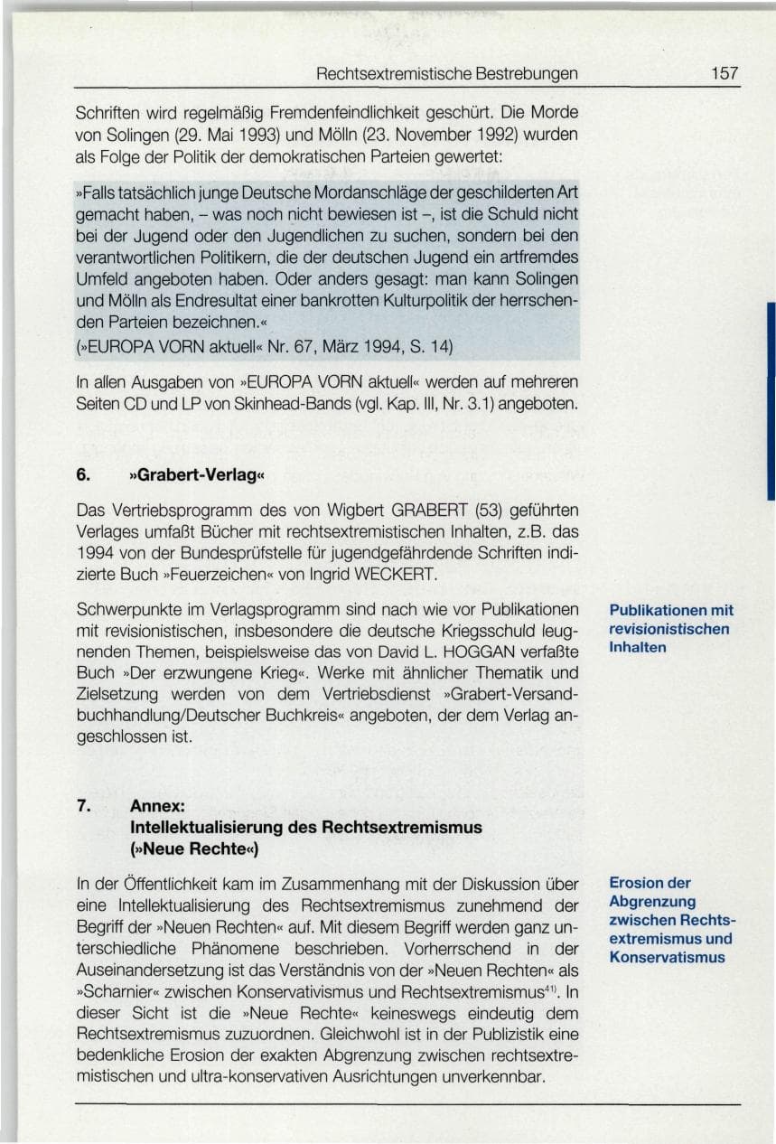 Seite 157 des Verfassungsschutzbericht 1994 Bund