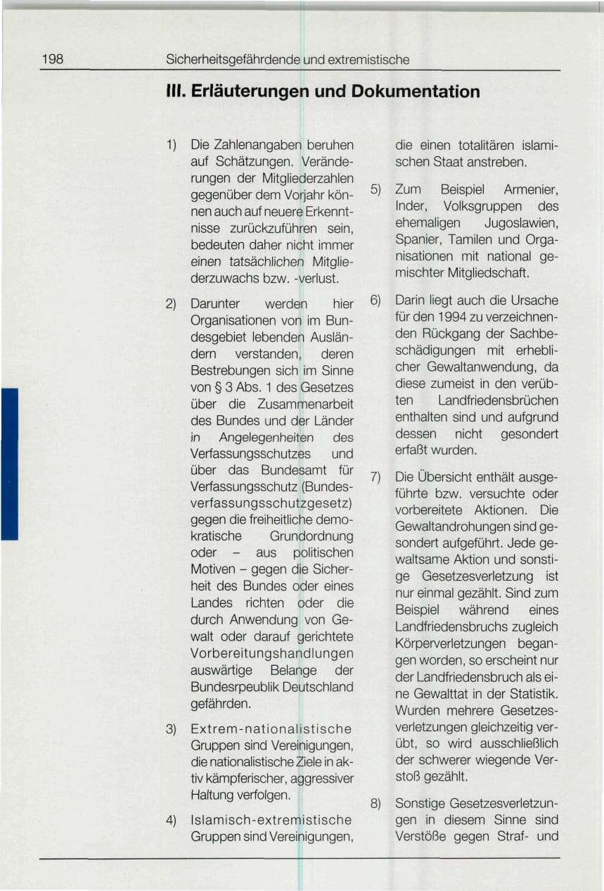 Seite 198 des Verfassungsschutzbericht 1994 Bund