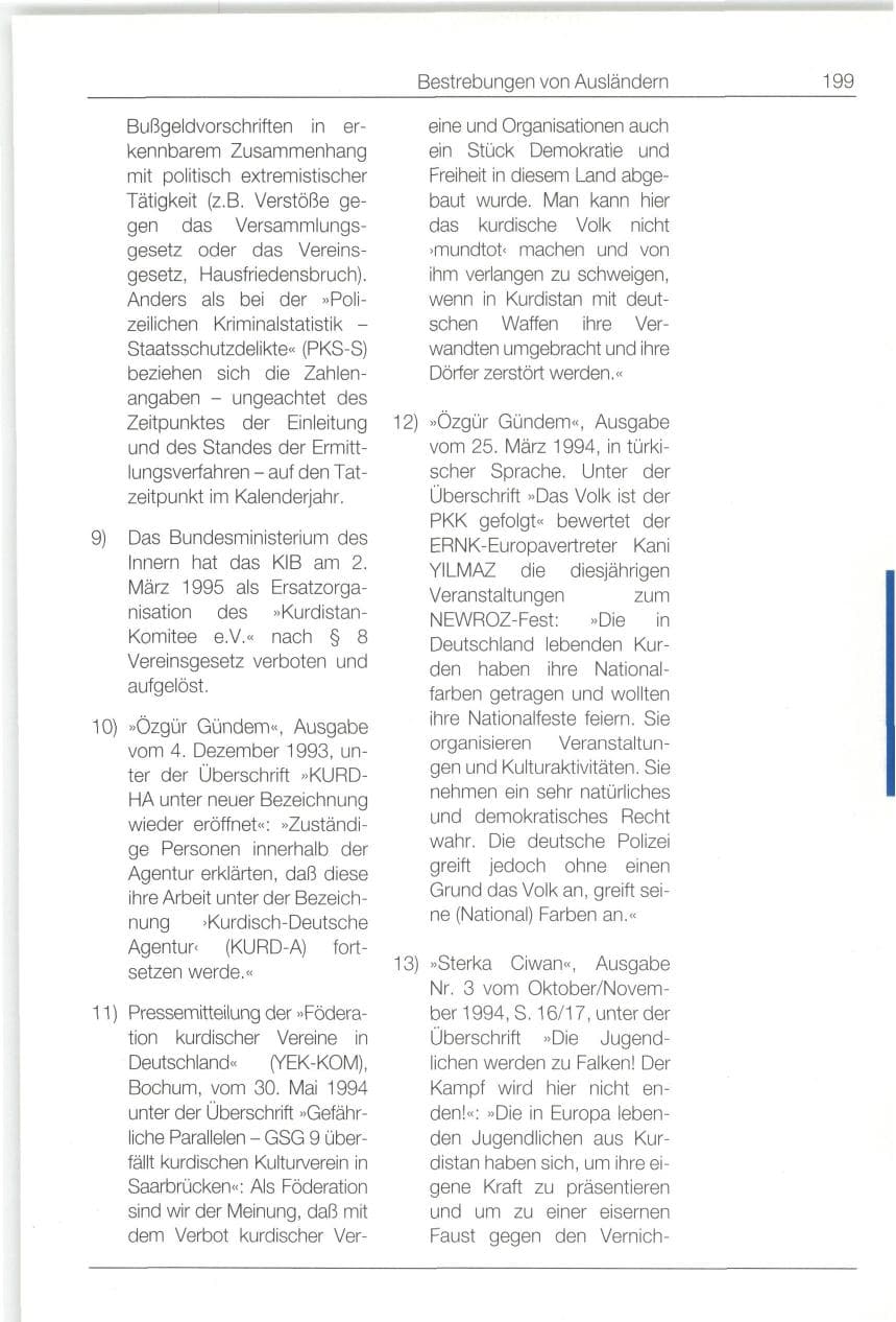 Seite 199 des Verfassungsschutzbericht 1994 Bund