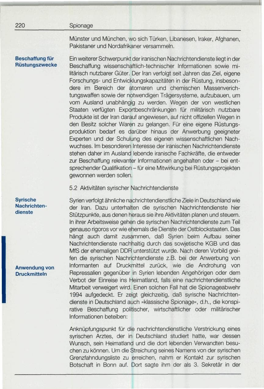 Seite 220 des Verfassungsschutzbericht 1994 Bund