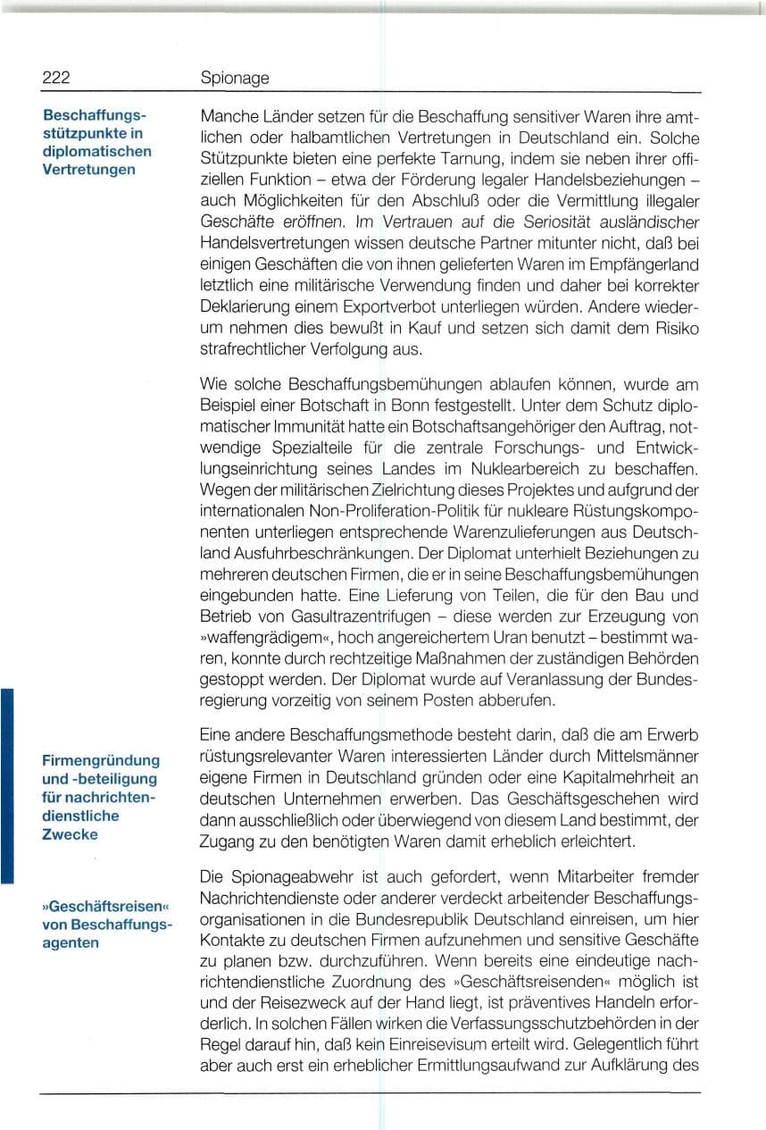 Seite 222 des Verfassungsschutzbericht 1994 Bund