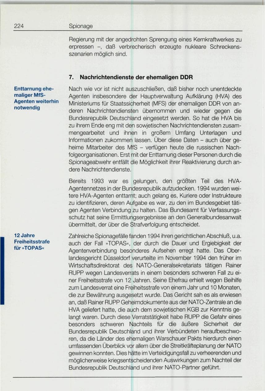 Seite 224 des Verfassungsschutzbericht 1994 Bund