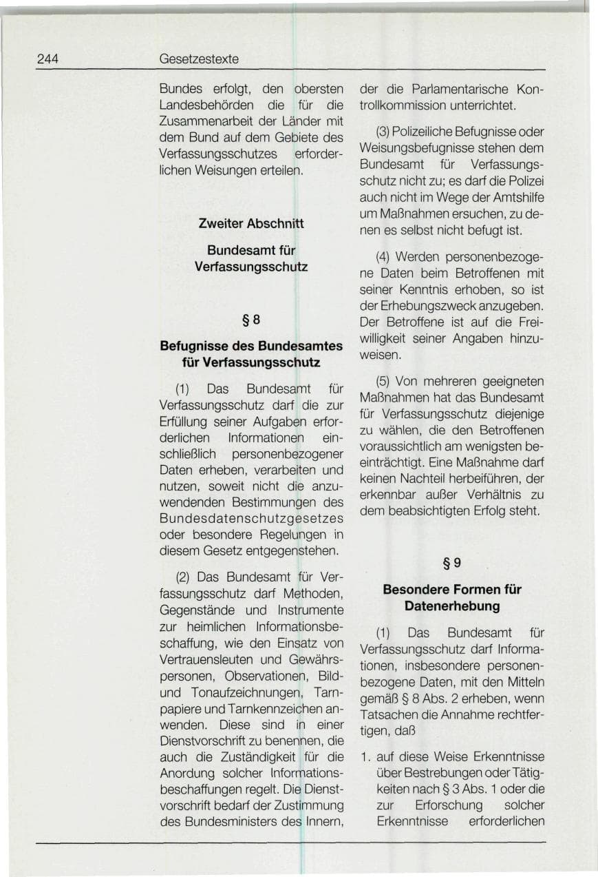Seite 244 des Verfassungsschutzbericht 1994 Bund