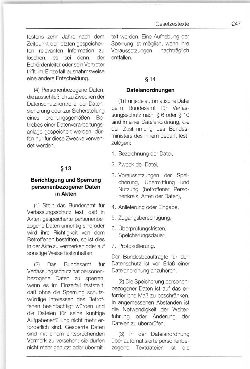 Seite 247 des Verfassungsschutzbericht 1994 Bund