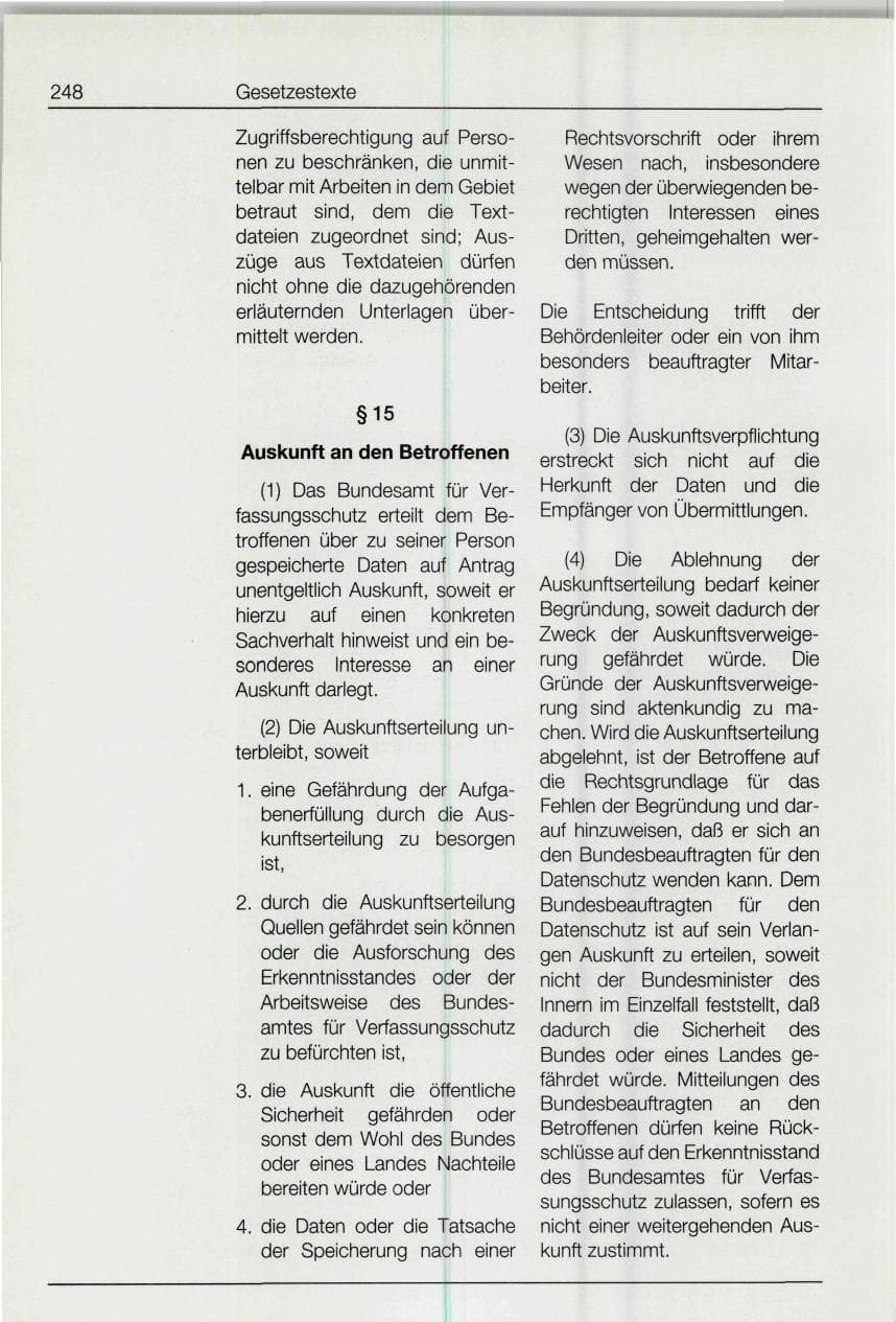 Seite 248 des Verfassungsschutzbericht 1994 Bund