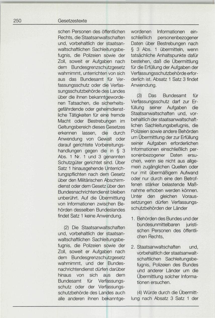 Seite 250 des Verfassungsschutzbericht 1994 Bund