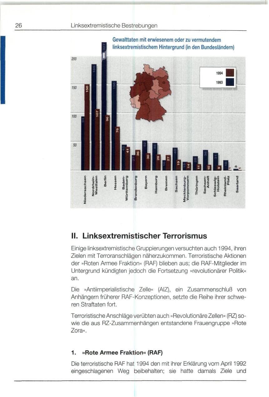 Seite 26 des Verfassungsschutzbericht 1994 Bund
