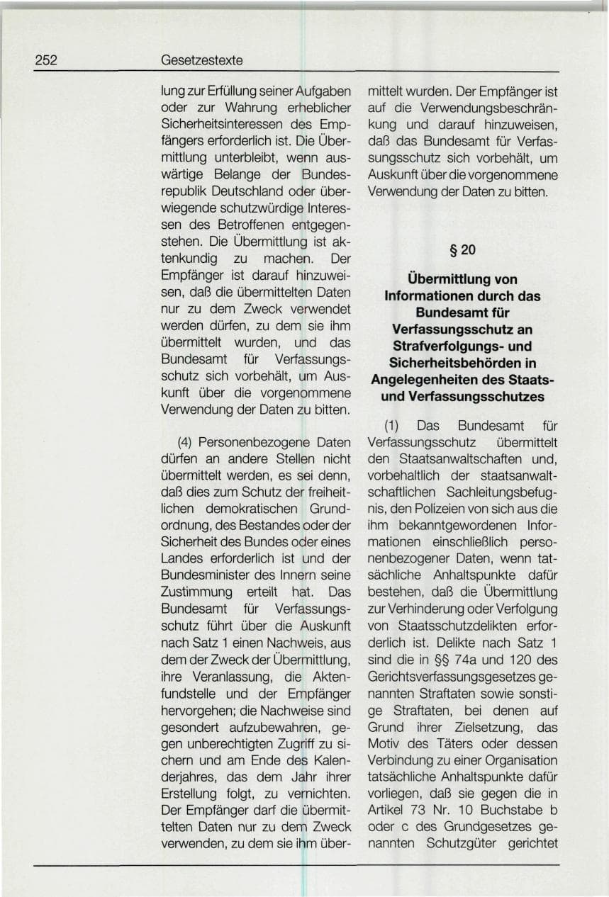 Seite 252 des Verfassungsschutzbericht 1994 Bund