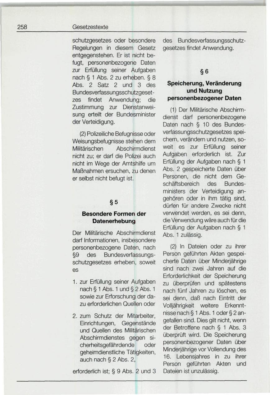 Seite 258 des Verfassungsschutzbericht 1994 Bund