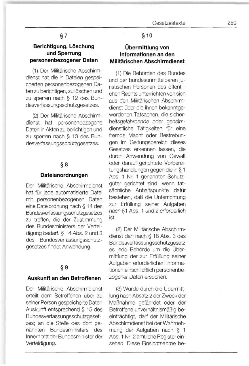 Seite 259 des Verfassungsschutzbericht 1994 Bund