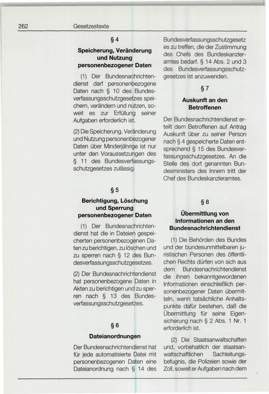 Seite 262 des Verfassungsschutzbericht 1994 Bund