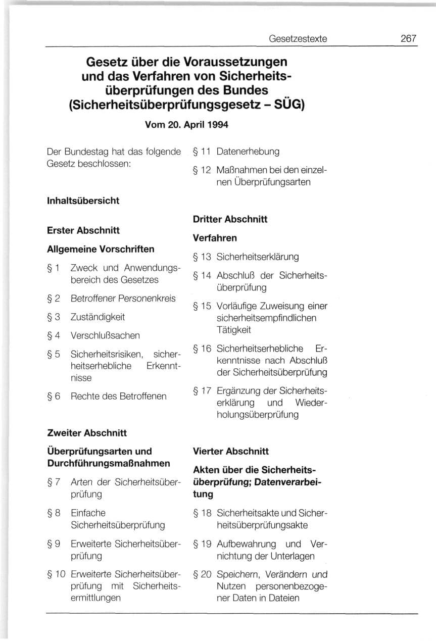 Seite 267 des Verfassungsschutzbericht 1994 Bund