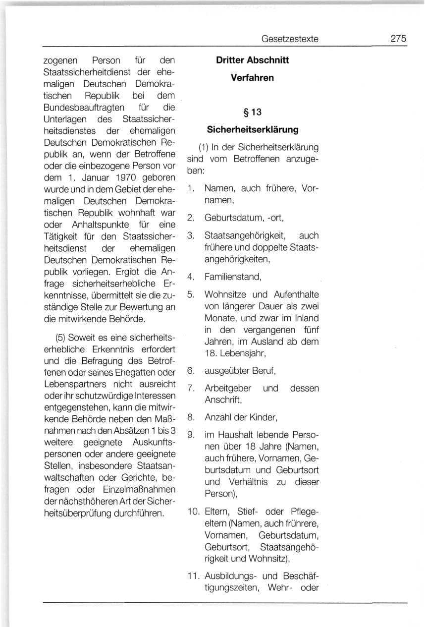 Seite 275 des Verfassungsschutzbericht 1994 Bund