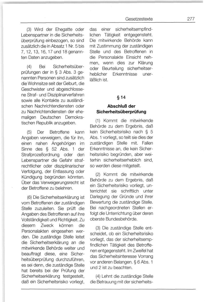 Seite 277 des Verfassungsschutzbericht 1994 Bund