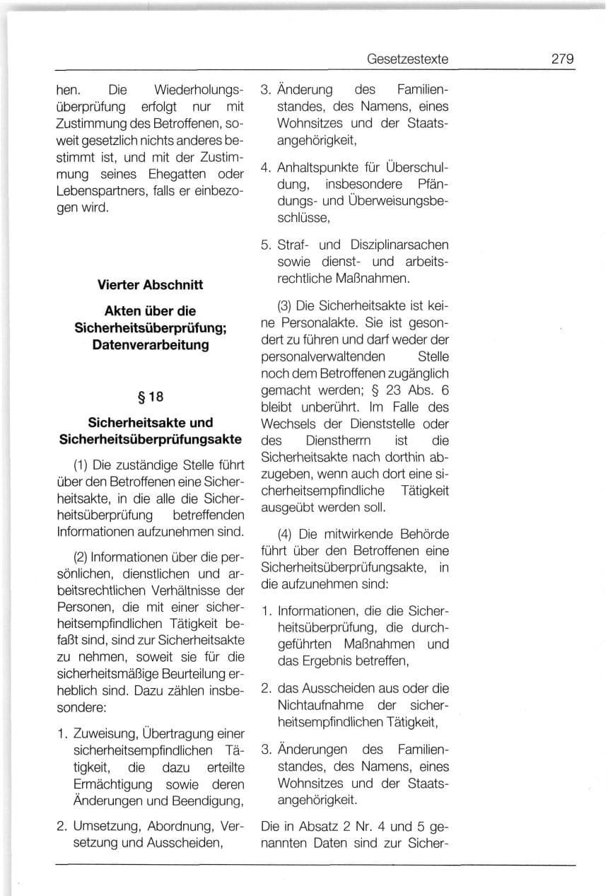 Seite 279 des Verfassungsschutzbericht 1994 Bund