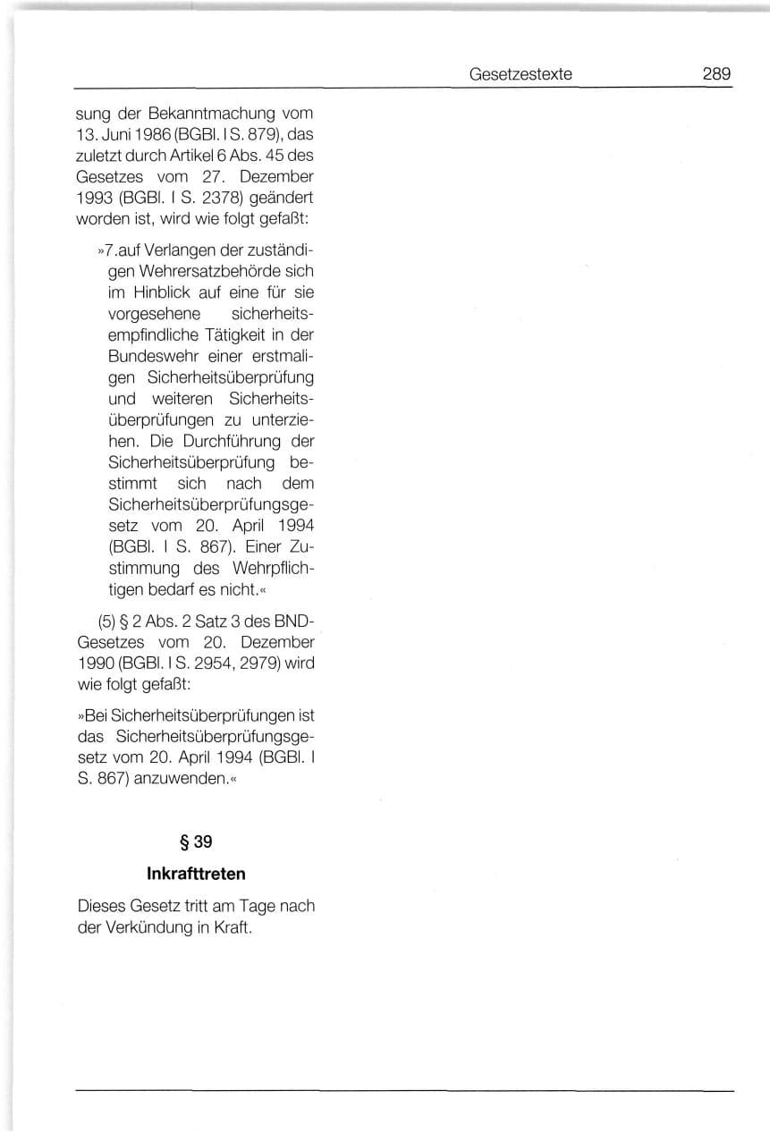 Seite 289 des Verfassungsschutzbericht 1994 Bund