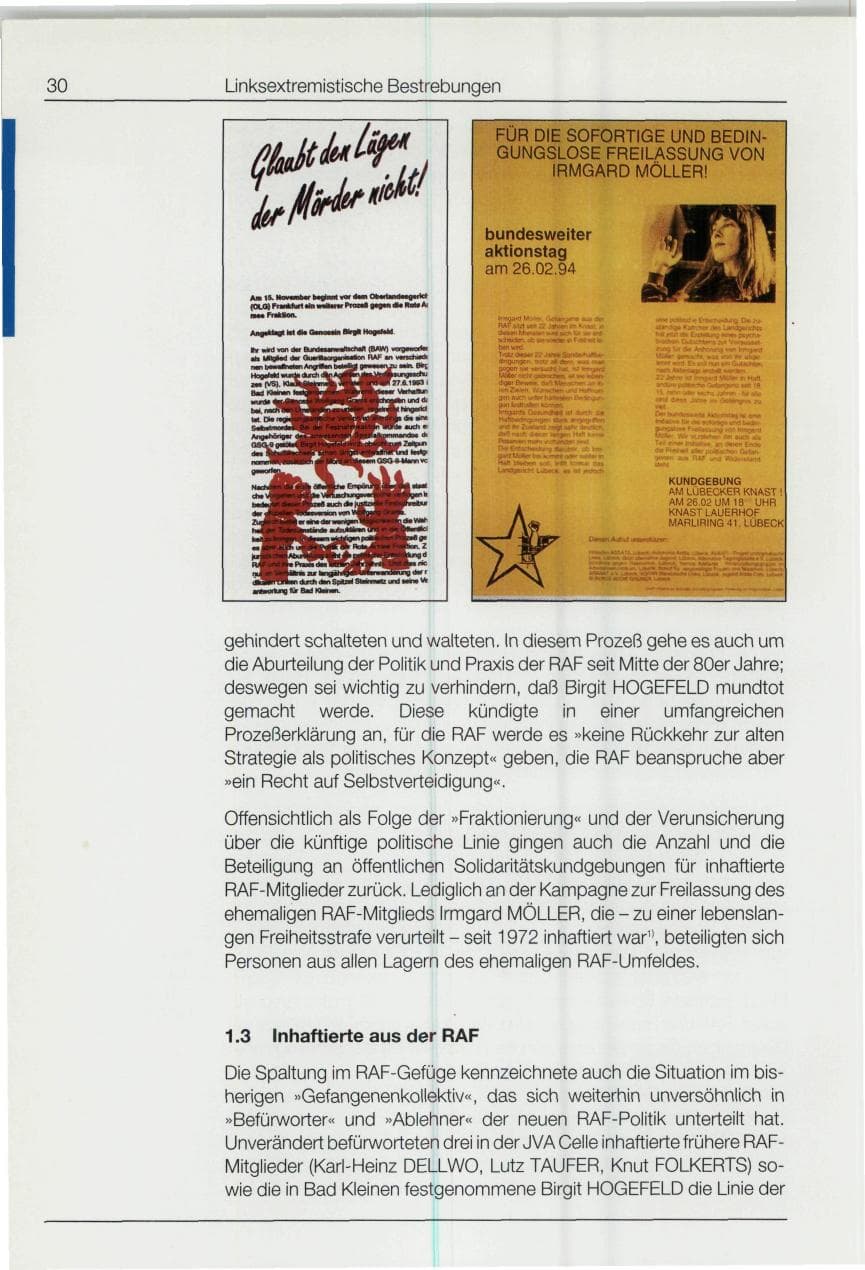 Seite 30 des Verfassungsschutzbericht 1994 Bund