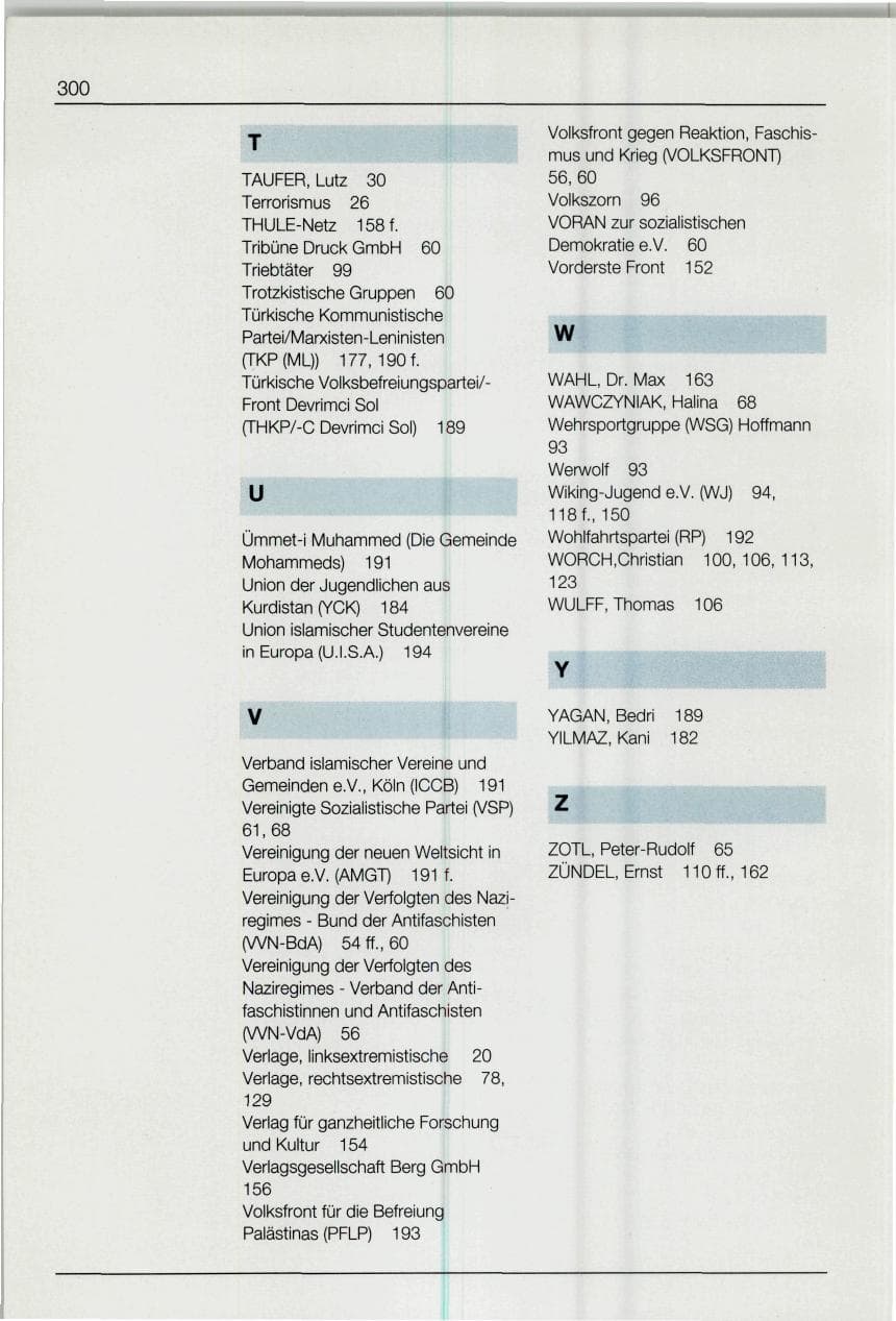 Seite 300 des Verfassungsschutzbericht 1994 Bund
