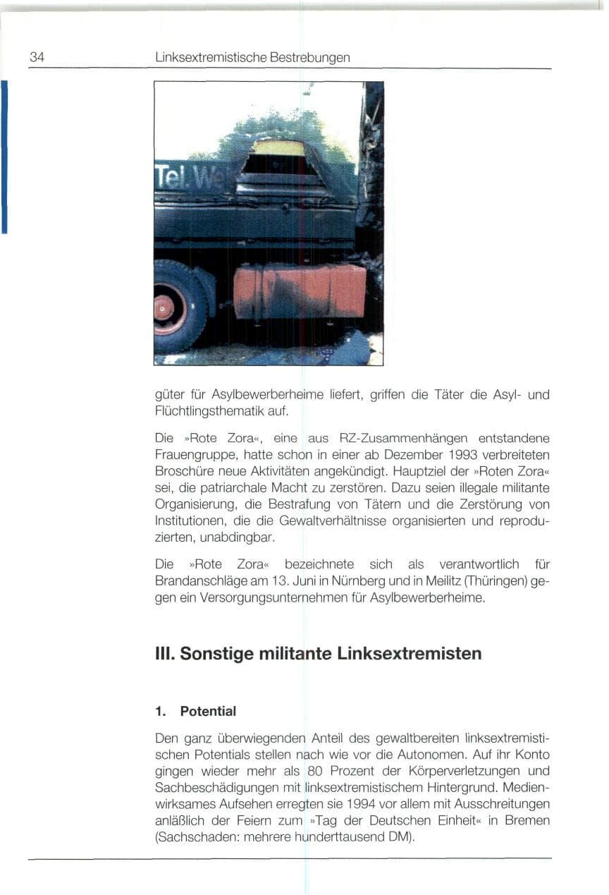 Seite 34 des Verfassungsschutzbericht 1994 Bund