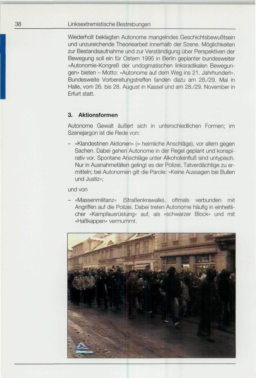 Seite 38 des Verfassungsschutzbericht 1994 Bund