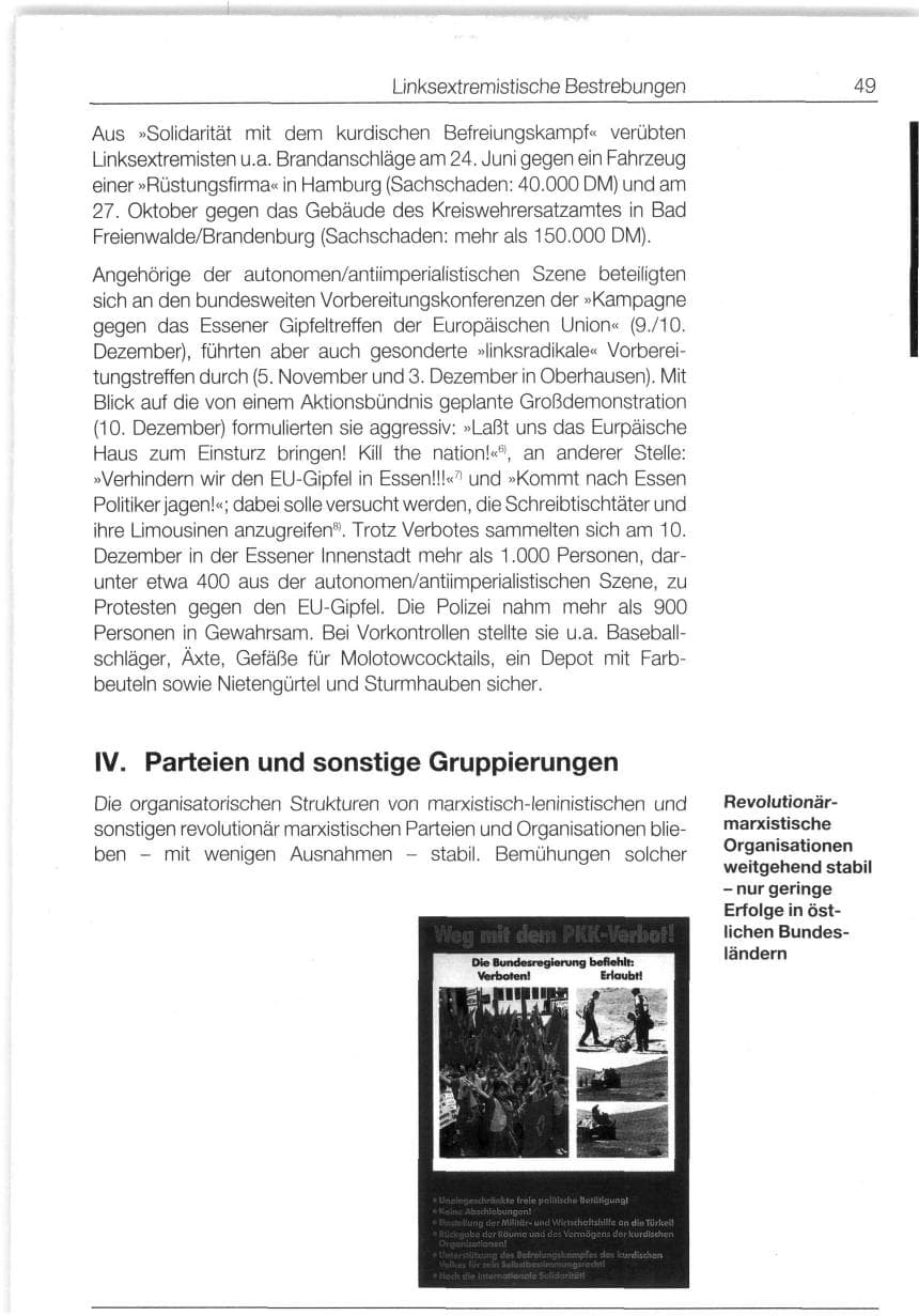 Seite 49 des Verfassungsschutzbericht 1994 Bund