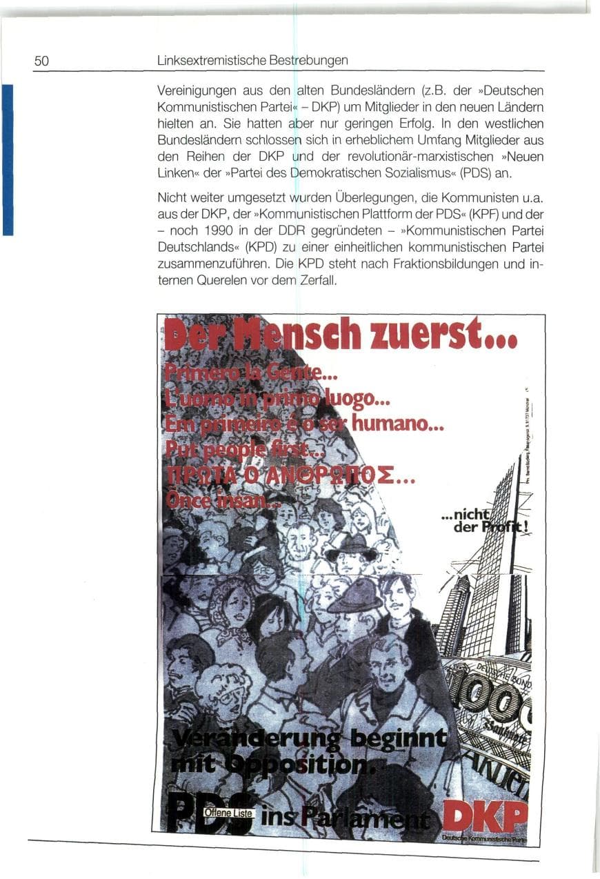 Seite 50 des Verfassungsschutzbericht 1994 Bund