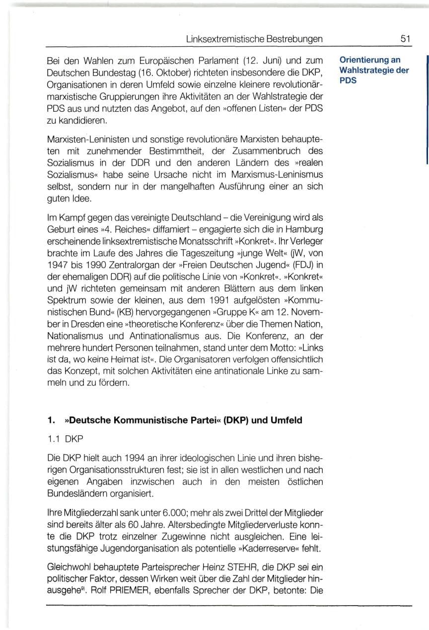 Seite 51 des Verfassungsschutzbericht 1994 Bund