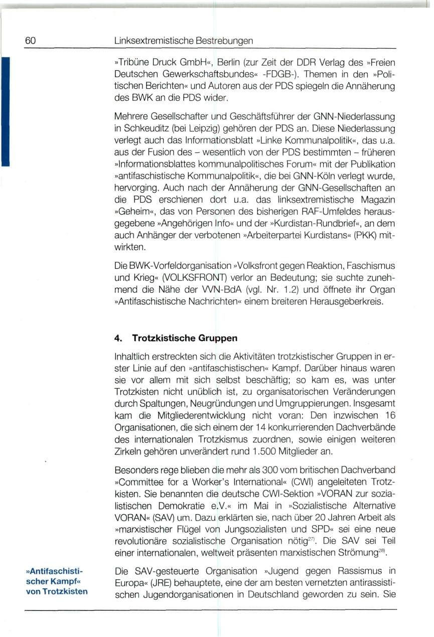 Seite 60 des Verfassungsschutzbericht 1994 Bund