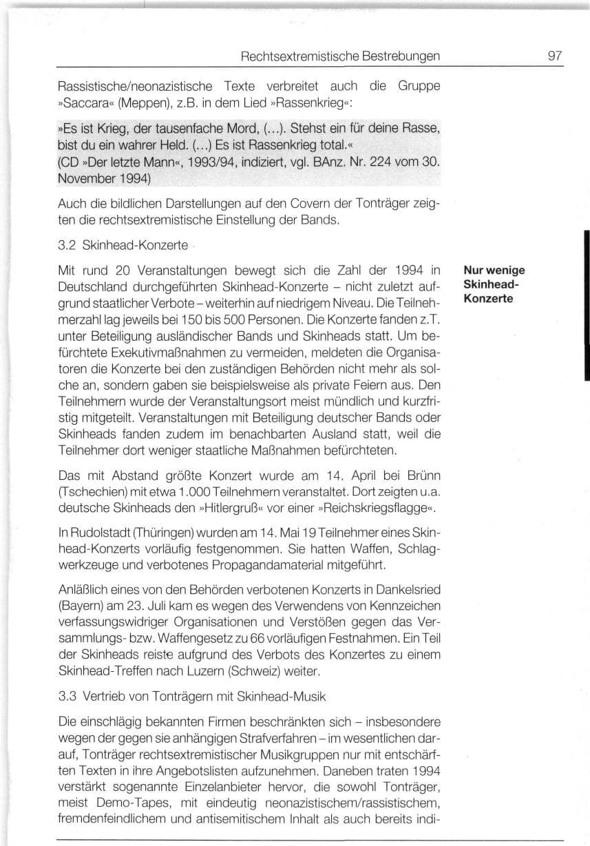 Seite 97 des Verfassungsschutzbericht 1994 Bund
