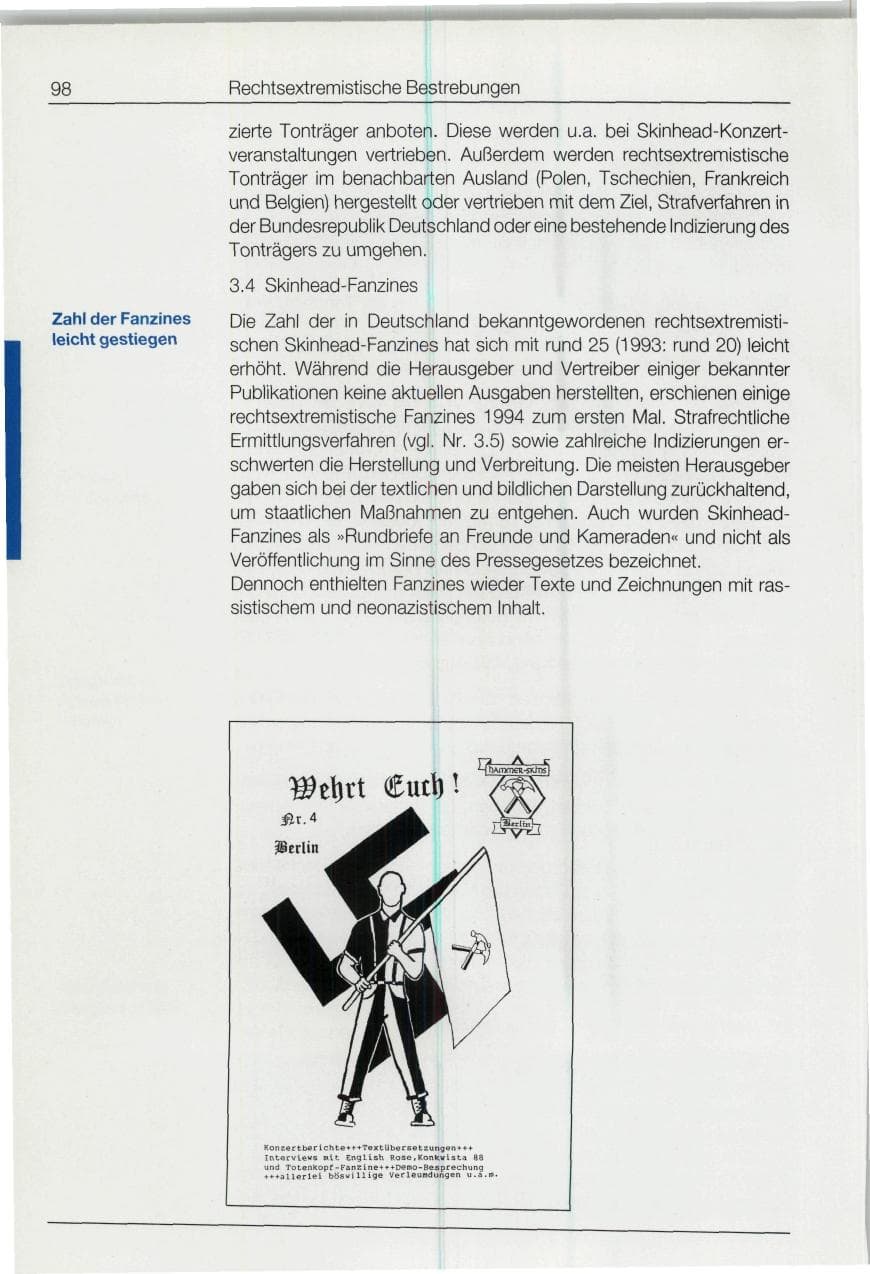 Seite 98 des Verfassungsschutzbericht 1994 Bund
