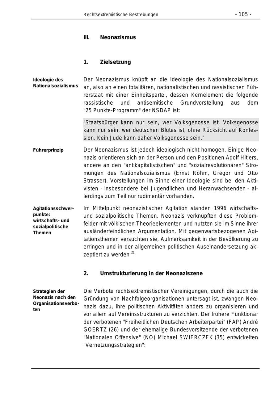 Seite 105 des Verfassungsschutzbericht 1996 Bund