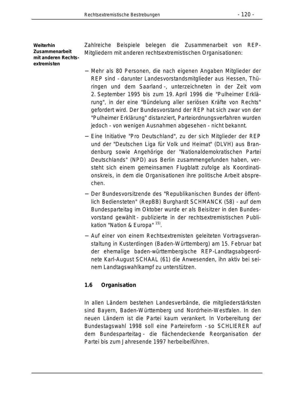 Seite 120 des Verfassungsschutzbericht 1996 Bund