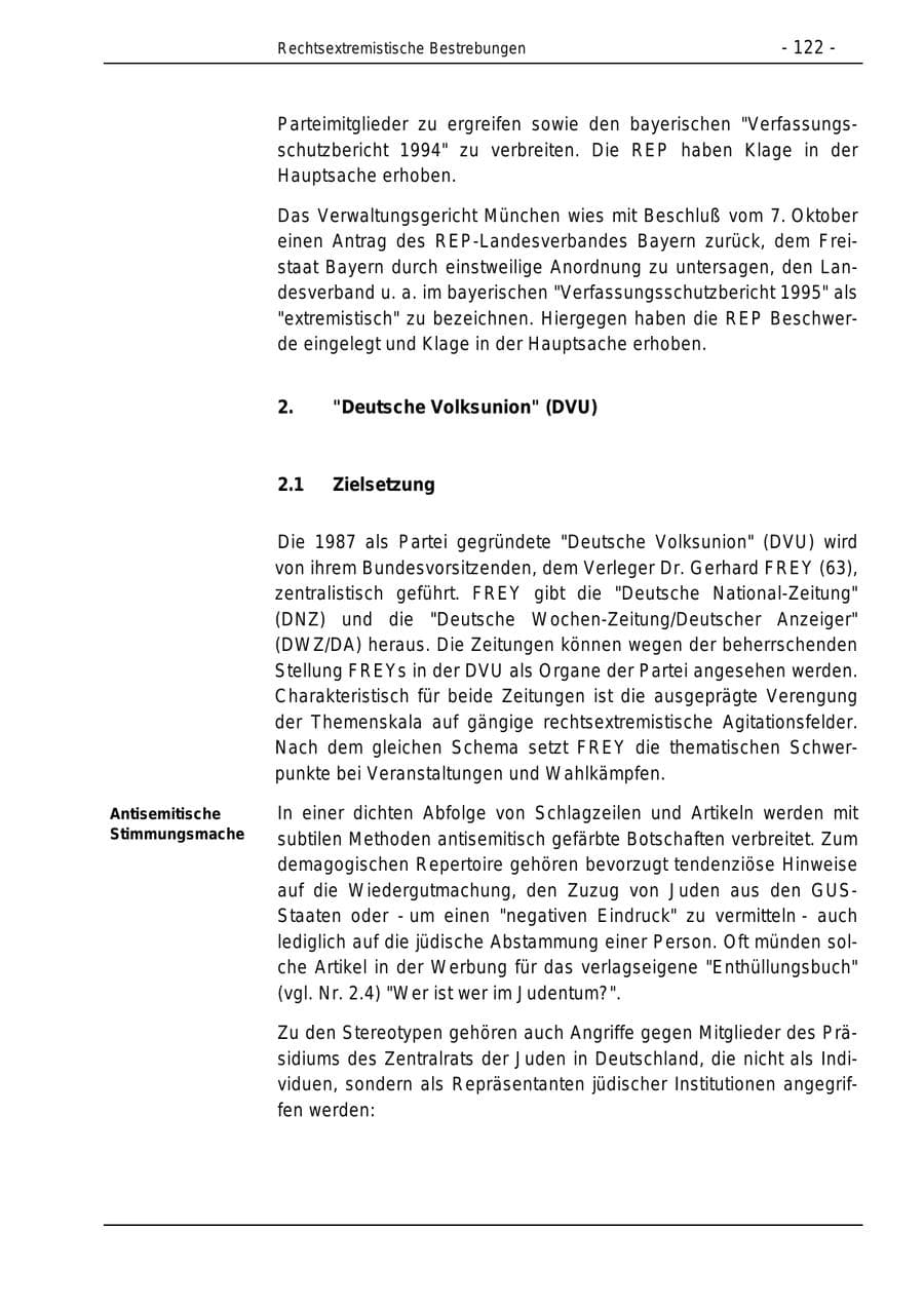 Seite 122 des Verfassungsschutzbericht 1996 Bund