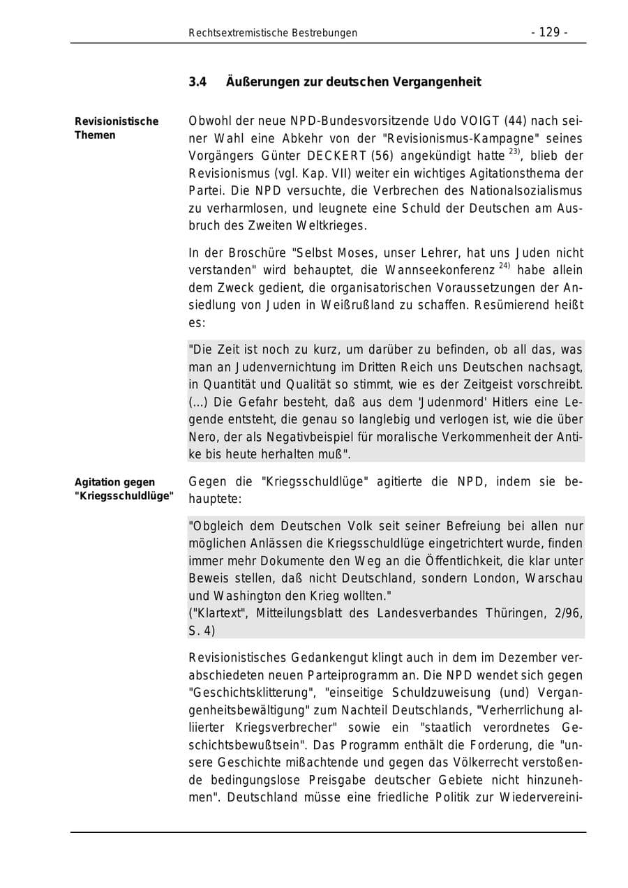 Seite 129 des Verfassungsschutzbericht 1996 Bund