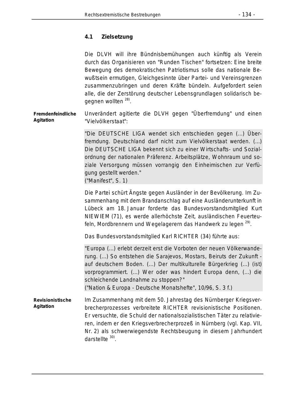 Seite 134 des Verfassungsschutzbericht 1996 Bund