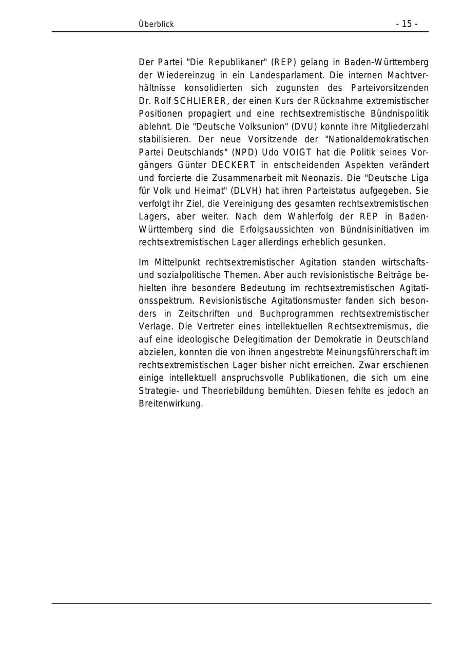 Seite 15 des Verfassungsschutzbericht 1996 Bund