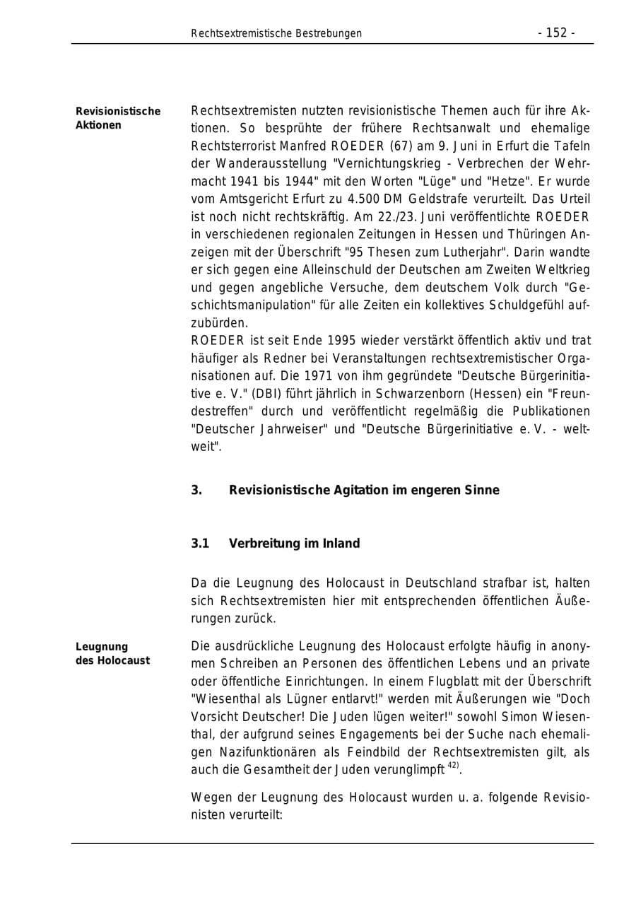 Seite 152 des Verfassungsschutzbericht 1996 Bund