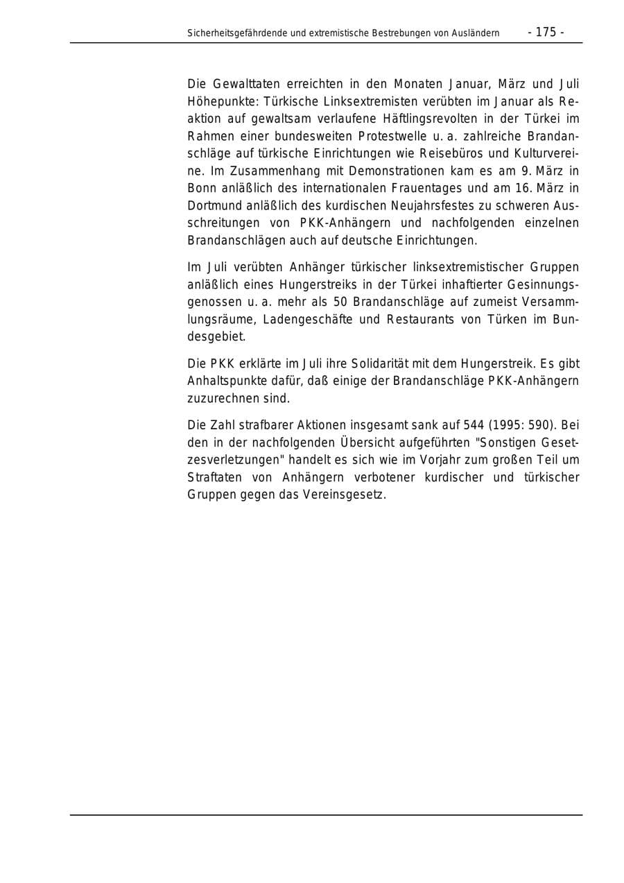Seite 175 des Verfassungsschutzbericht 1996 Bund