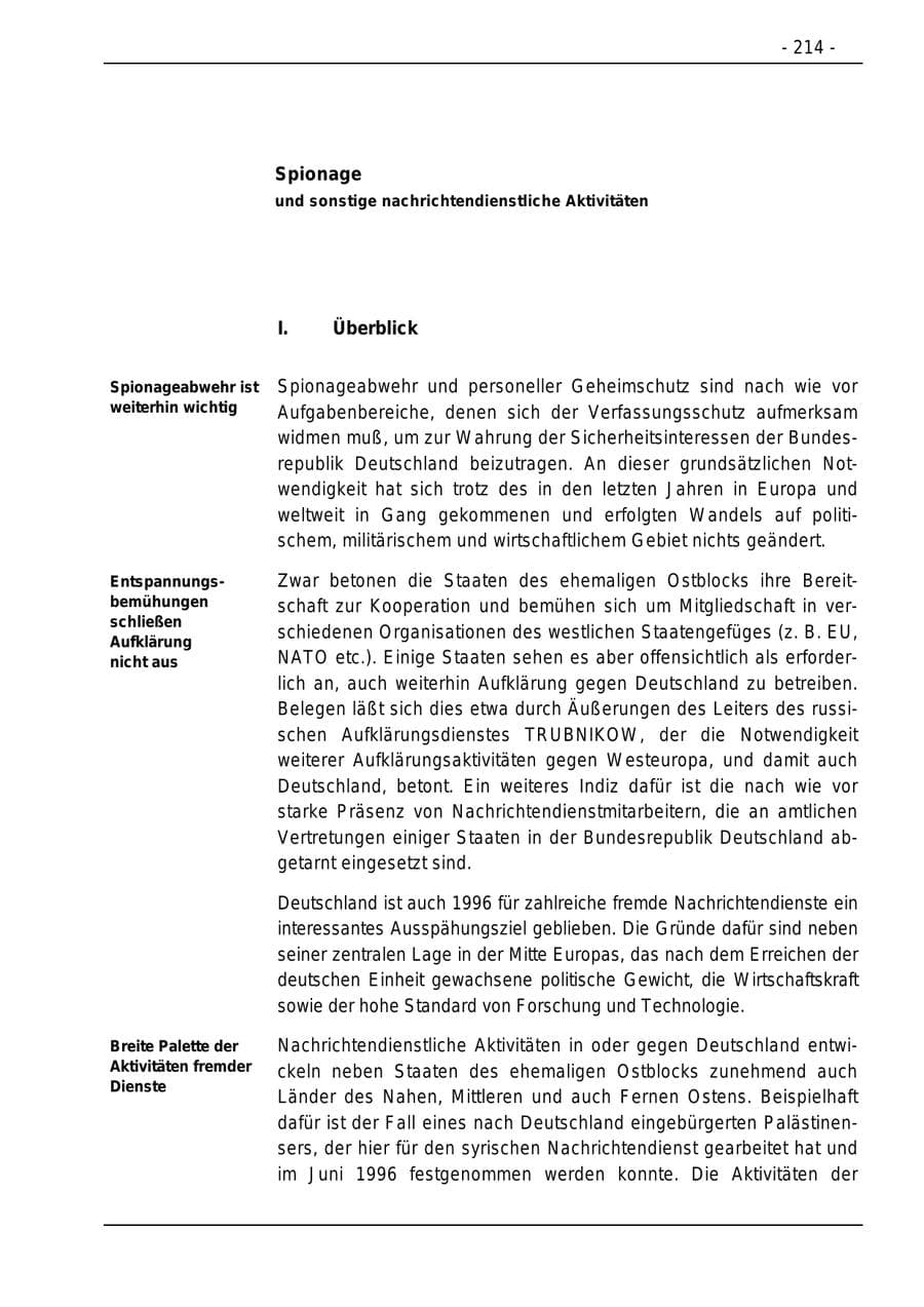 Seite 214 des Verfassungsschutzbericht 1996 Bund