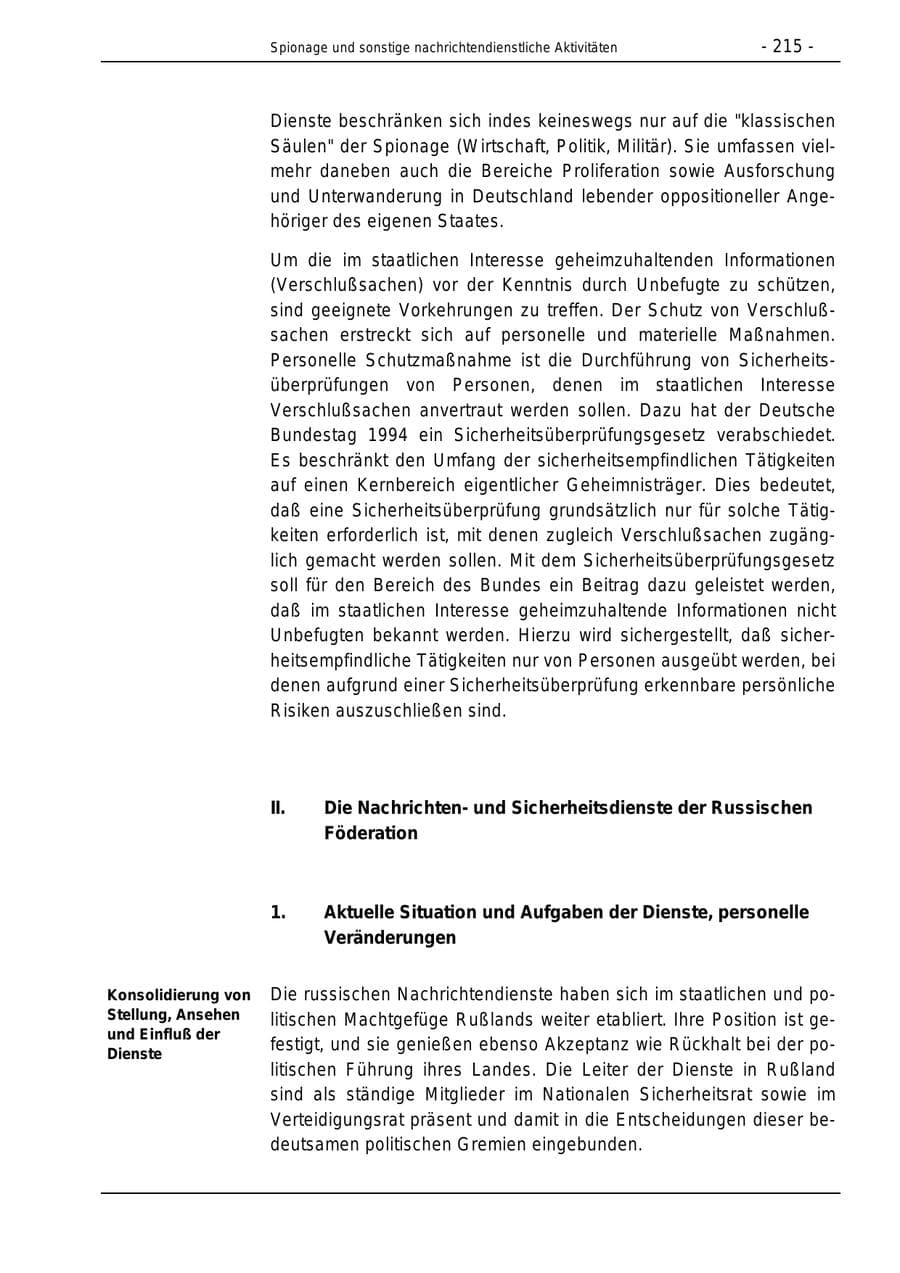 Seite 215 des Verfassungsschutzbericht 1996 Bund