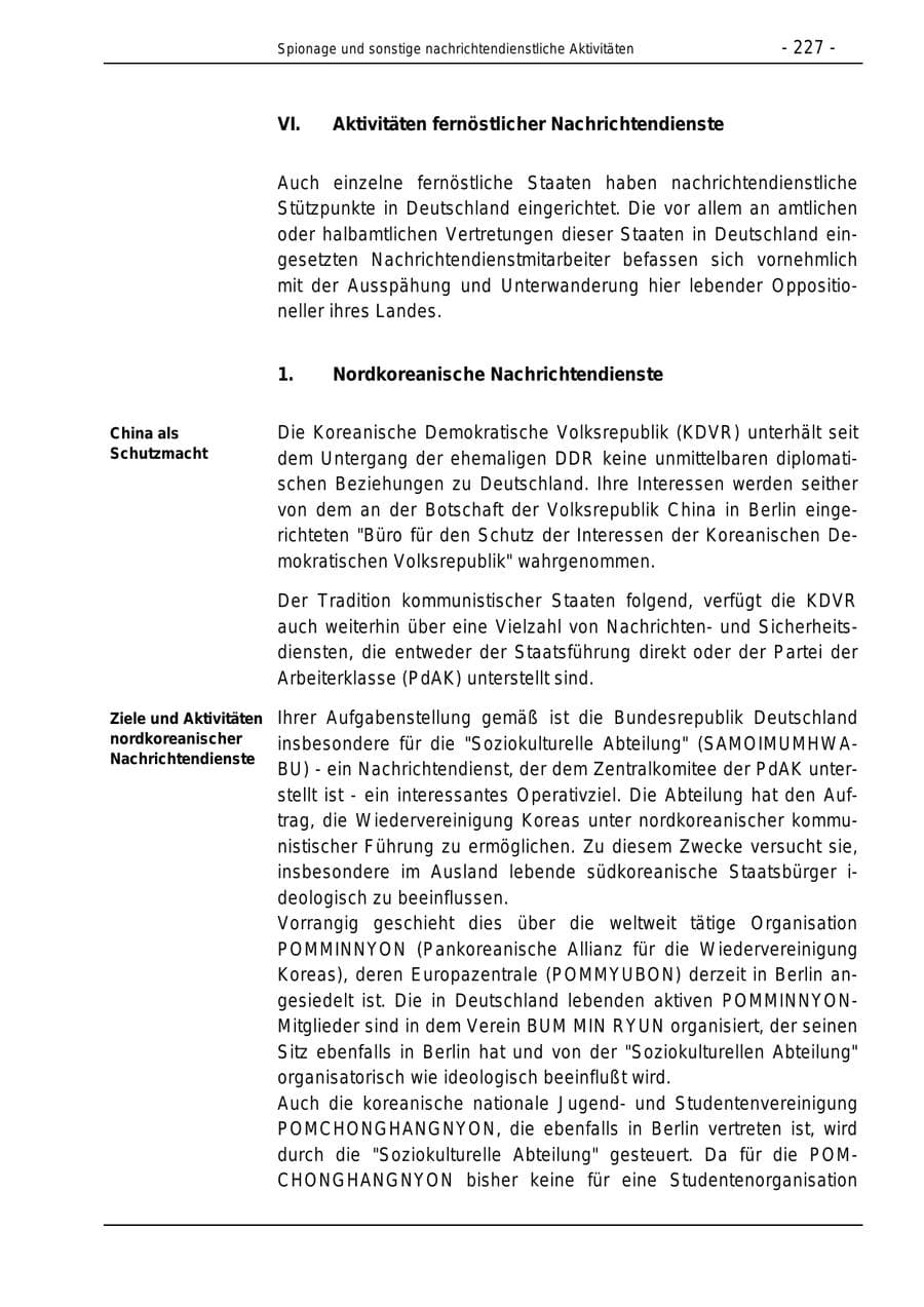 Seite 227 des Verfassungsschutzbericht 1996 Bund