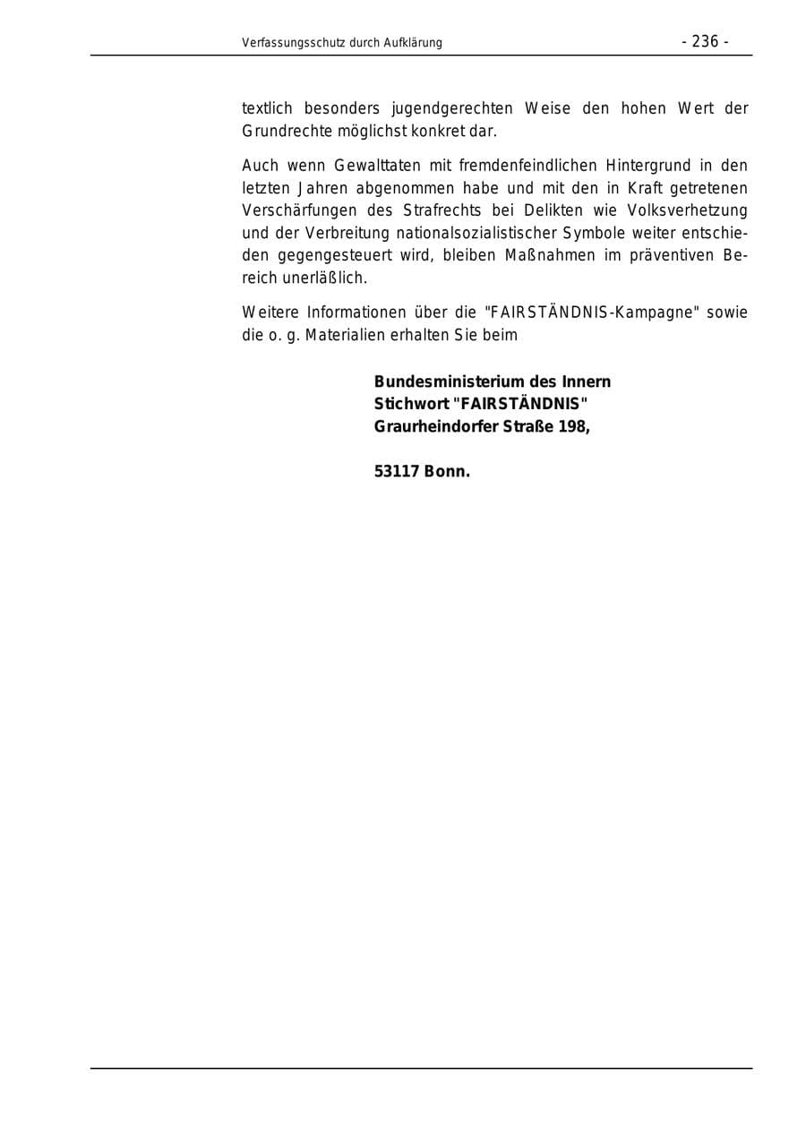 Seite 236 des Verfassungsschutzbericht 1996 Bund