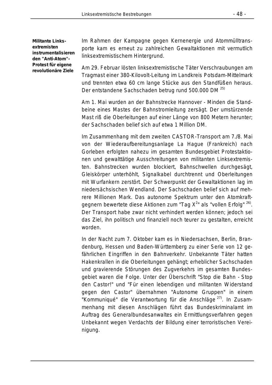 Seite 48 des Verfassungsschutzbericht 1996 Bund
